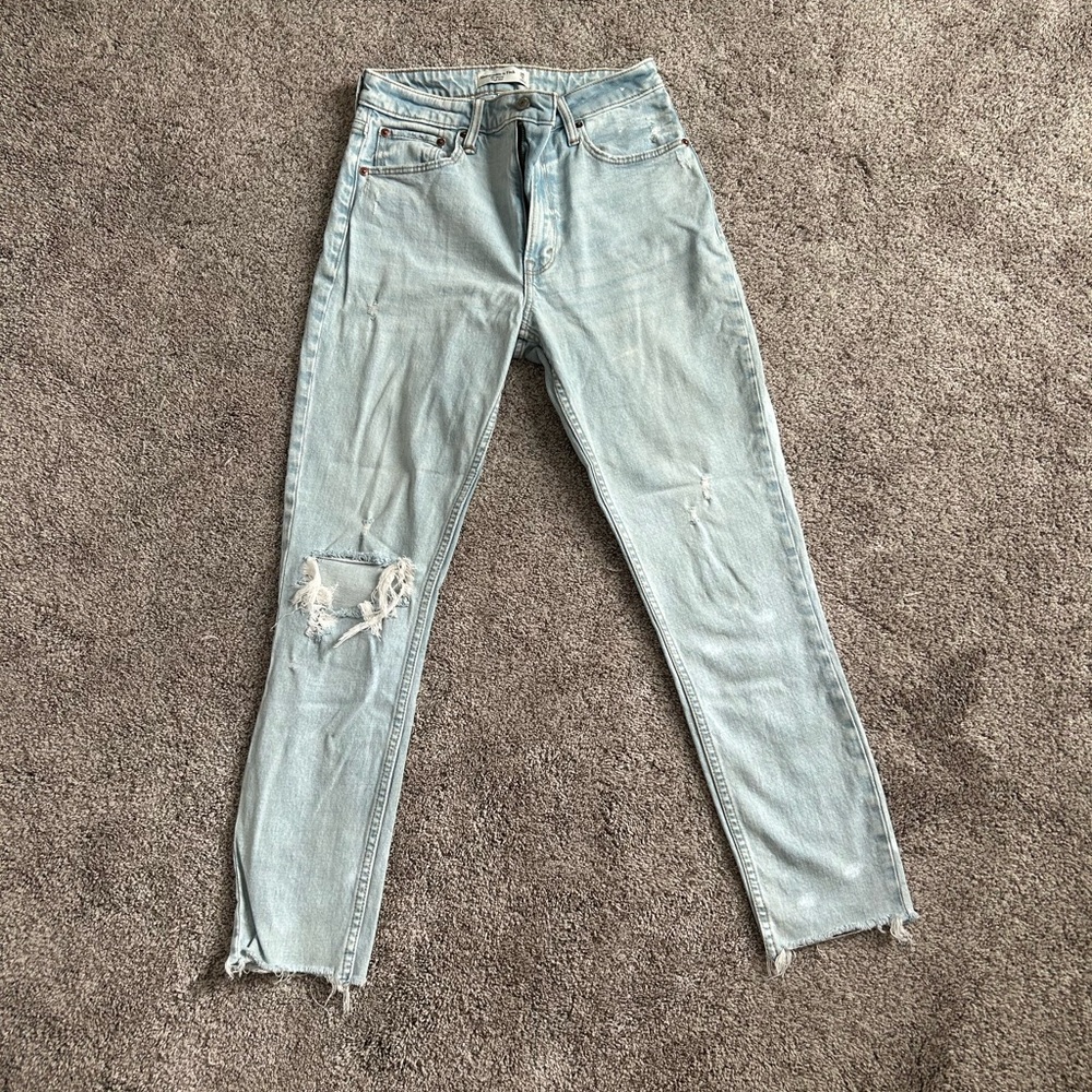 Abercrombie & Fitch Light Blue Ripped Skinny Jeans
